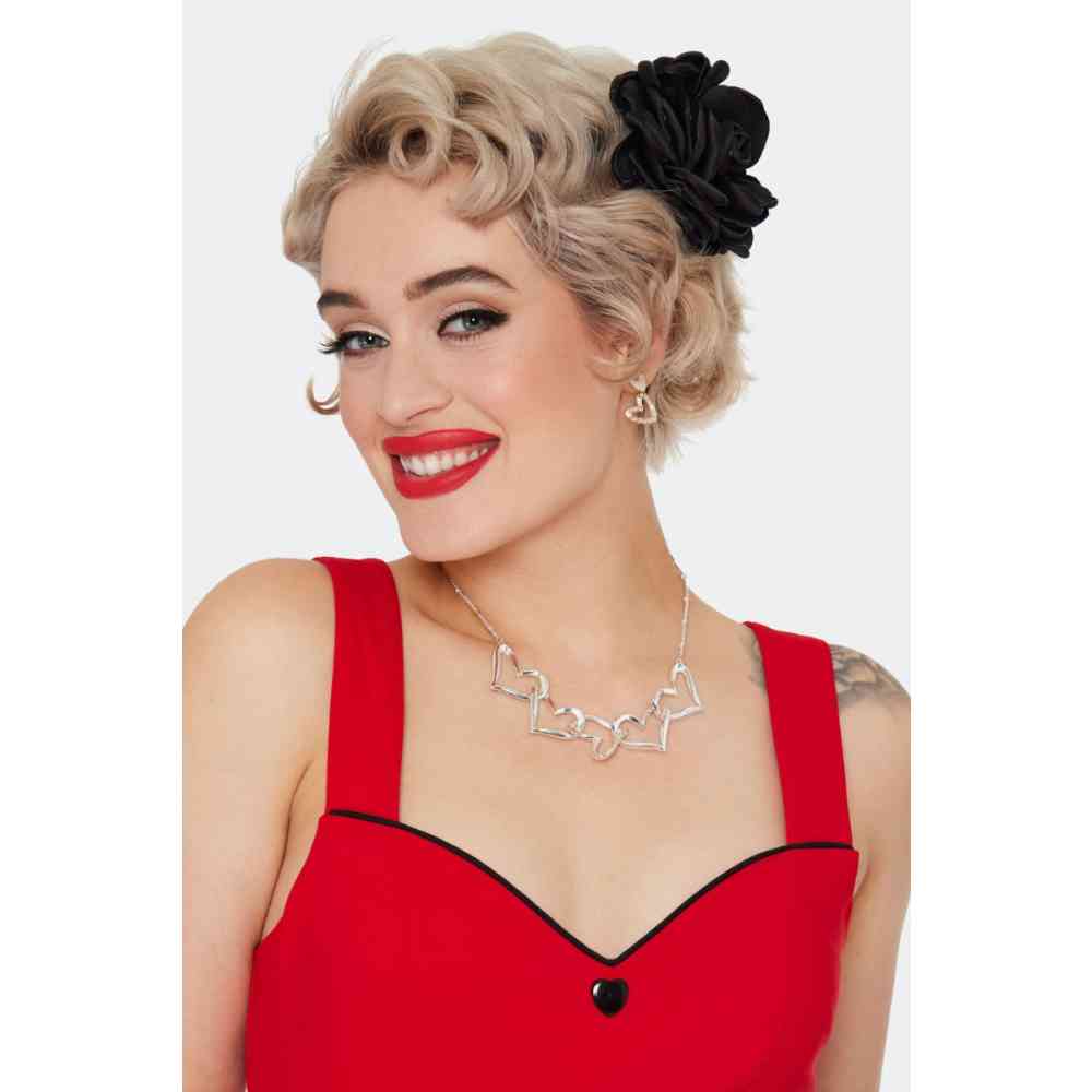 Voodoo Vixen - Rose Flower Hair flower - Black